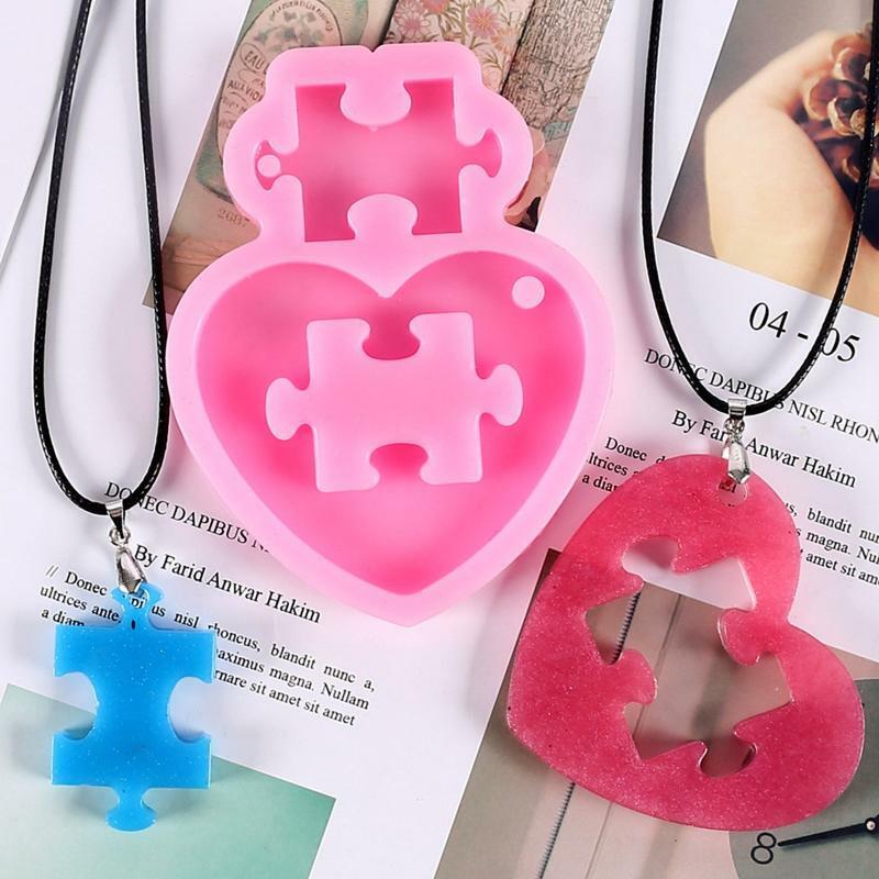 Casting Mold Heart Puzzle Shape DIY Crafts Jewelry Casting Tool Handmade Craft