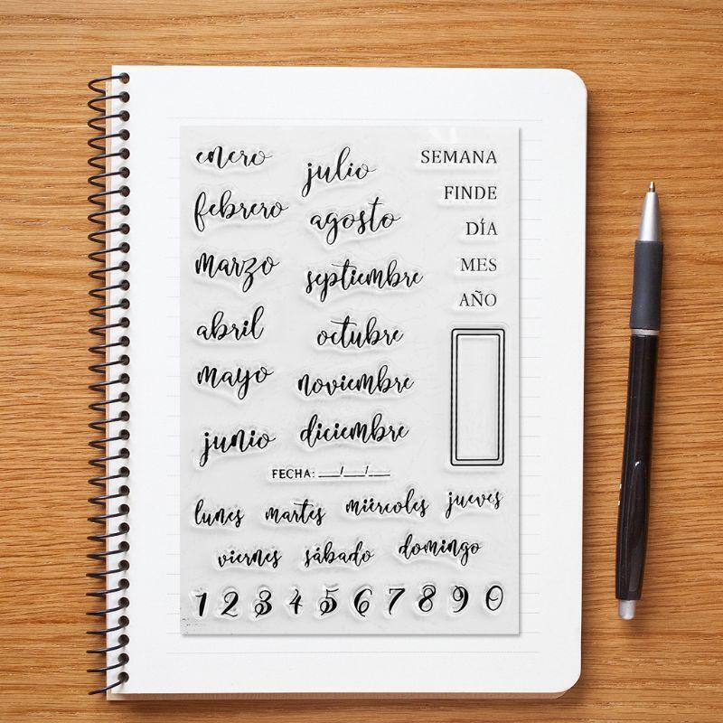 Silicone Stamp Spanish Dates Seal Card Making Envelope Crafting Decoration