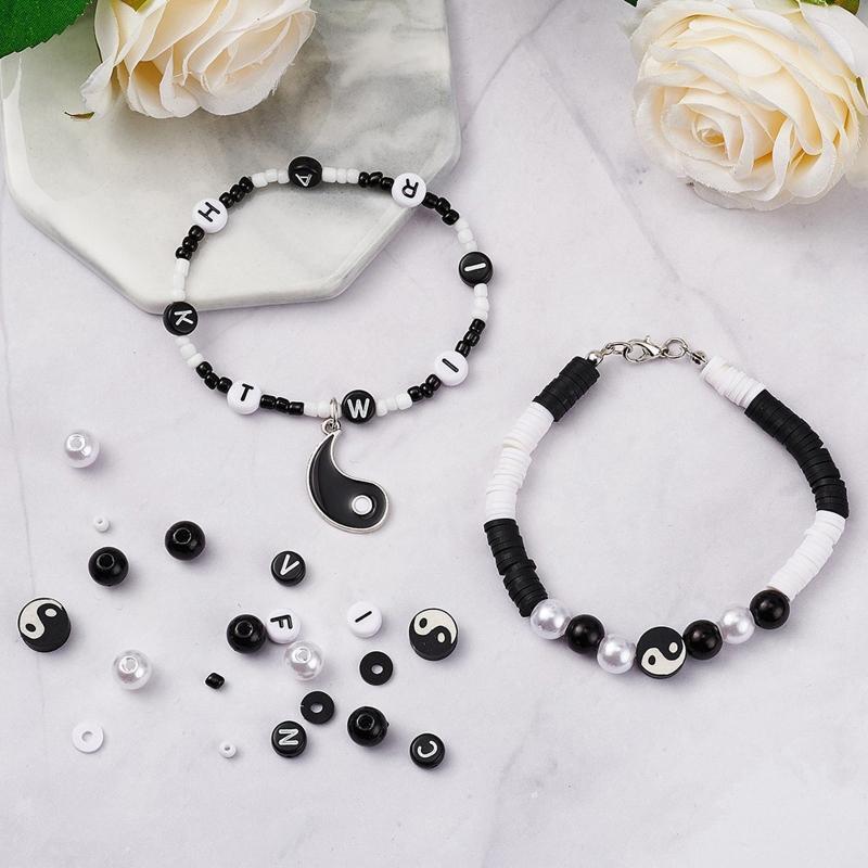 Tai Chi  Bead Yin Yang Beads For Jewelry Making Polymer Clay Beads Necklace