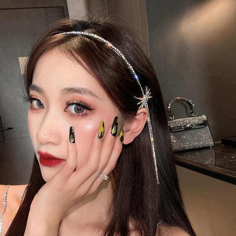 Luxury Baroque Rhinestone Headband Hair Supplies Colored Thin-brimmed Hair Hoop