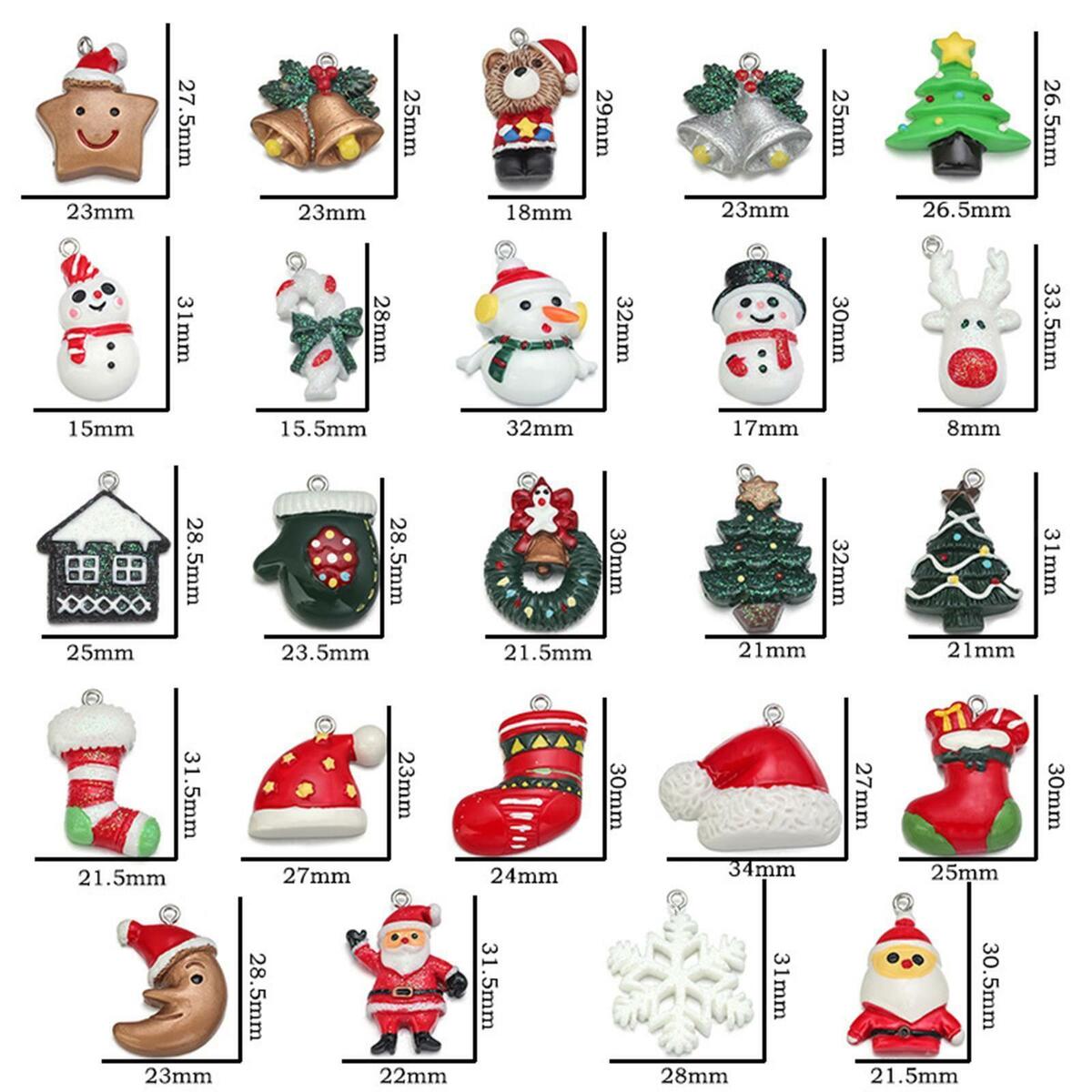 20pcs  Charms Christmas Pendants for Jewelry Making Craft Accessories