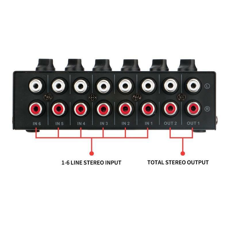 Highest Sound Quality 6 Channel Line Passive Mixer No External Power Supply