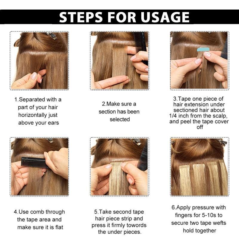 60pcs Adhesive Hair Extension Tape Double Sided Invisible Replacement Tape