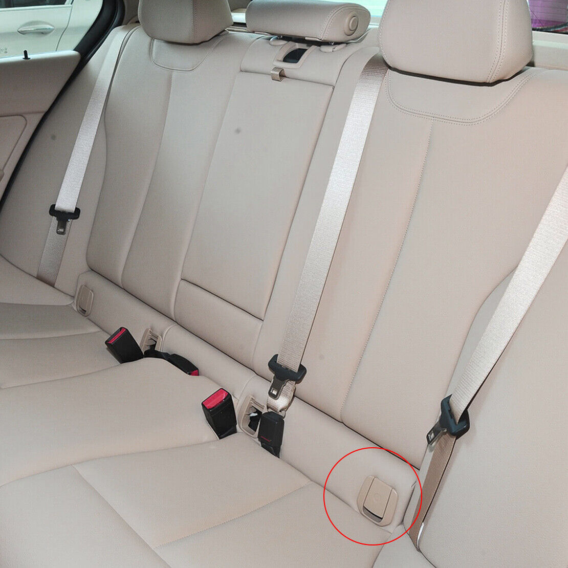 Beige Rear Child Seat Anchor ISOFix Cover Fit For BMW 3 Series F30 F31 F20 F21