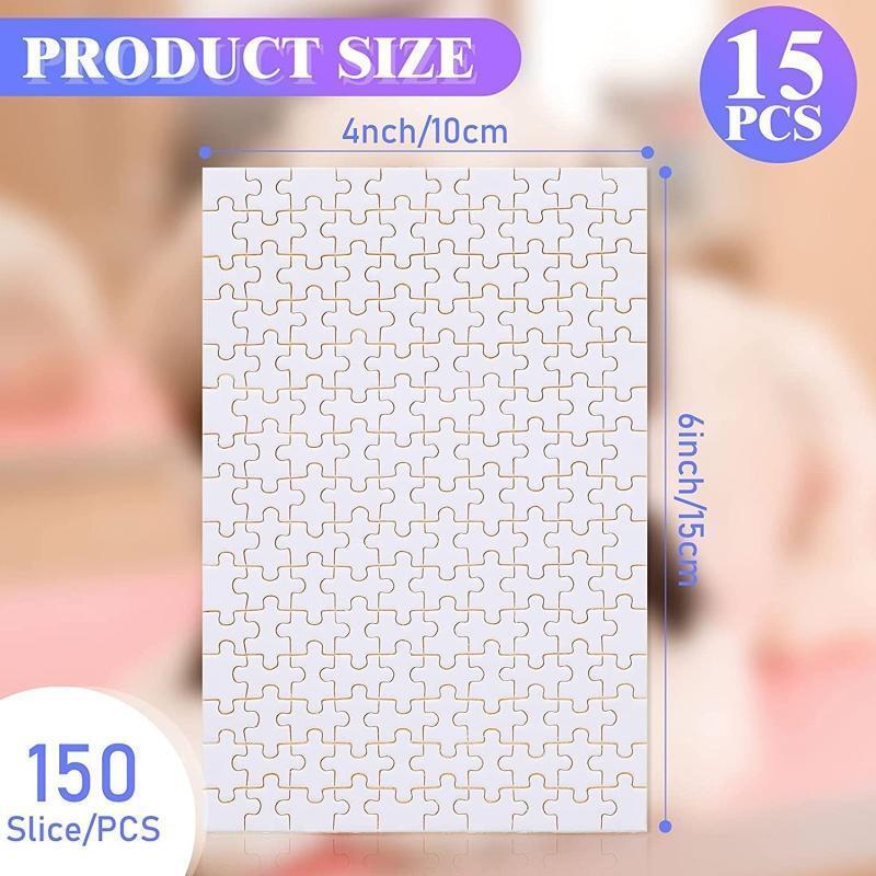 15 Sets Blank Sublimation-Puzzle Blank Jigsaw for DIY Custom Puzzle Heat Press