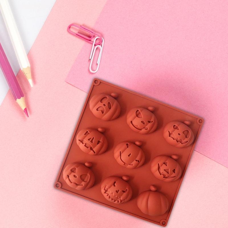 9 Cavities Pumpkin Shape Muffin Pan Quick Release Cupcake Tray Cookie Maker Pan