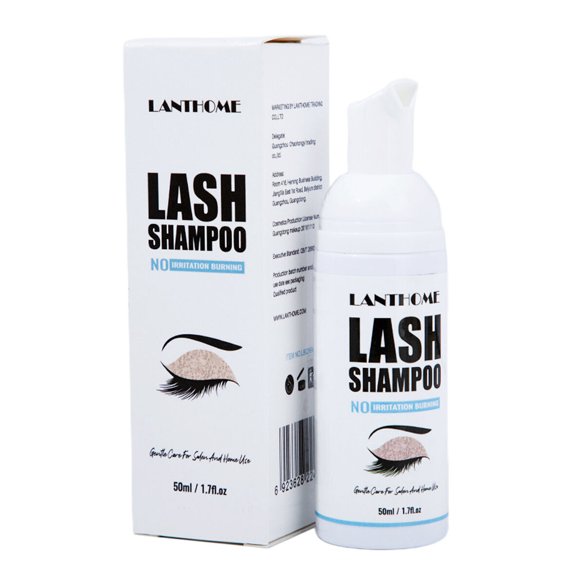 Eyelash Extension Shampoo Lash Foaming Cleanser with Brush for Mascara