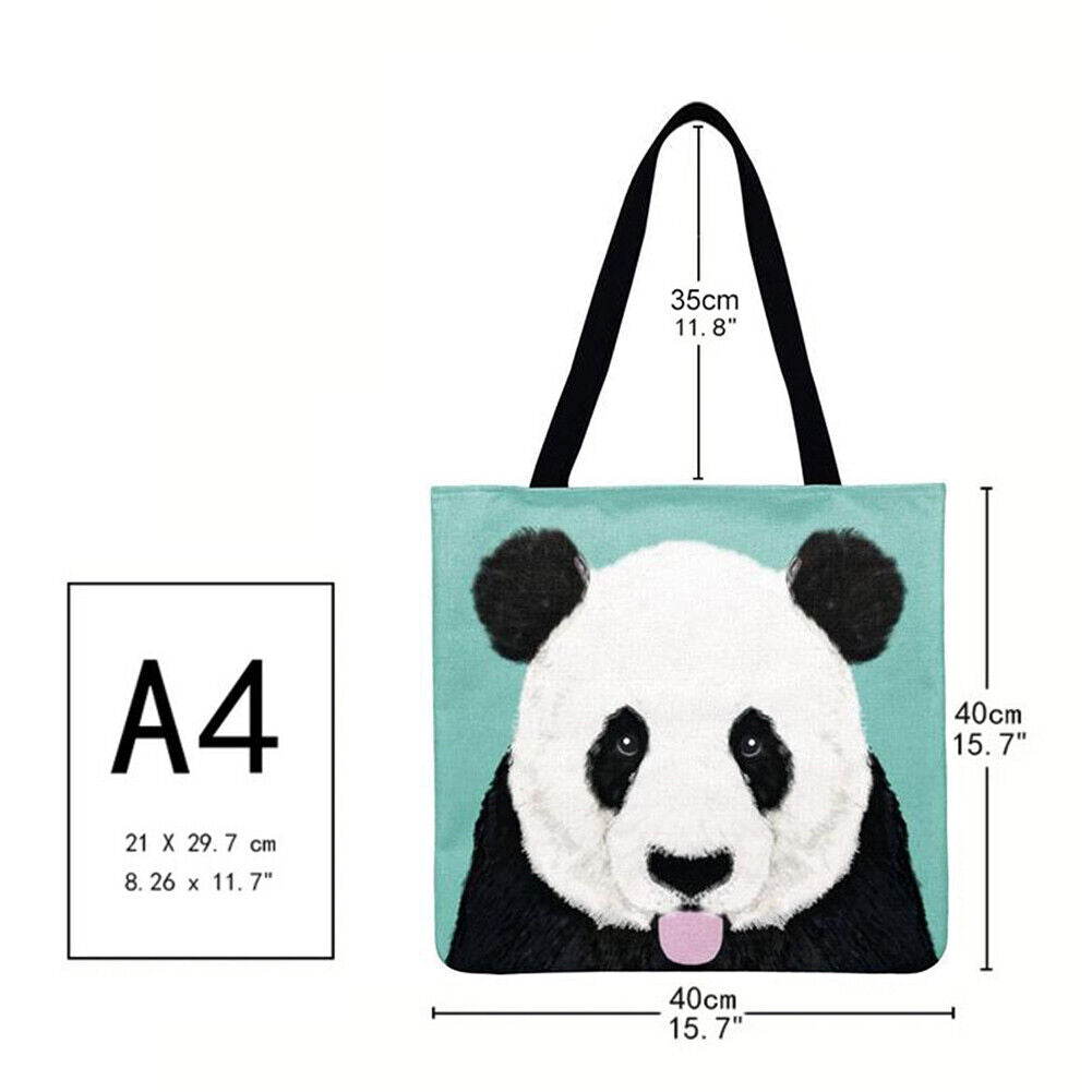 Panda Printed Shoulder Shopping Bag Casual Large Tote Handbag (40*40cm)