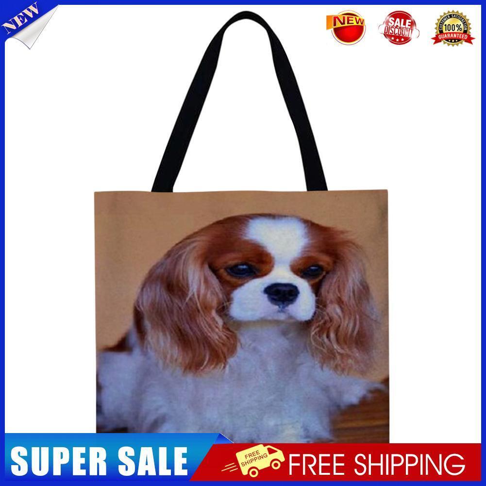 Long haired dog Printed Shoulder Shopping Bag Casual Large Tote Handbag
