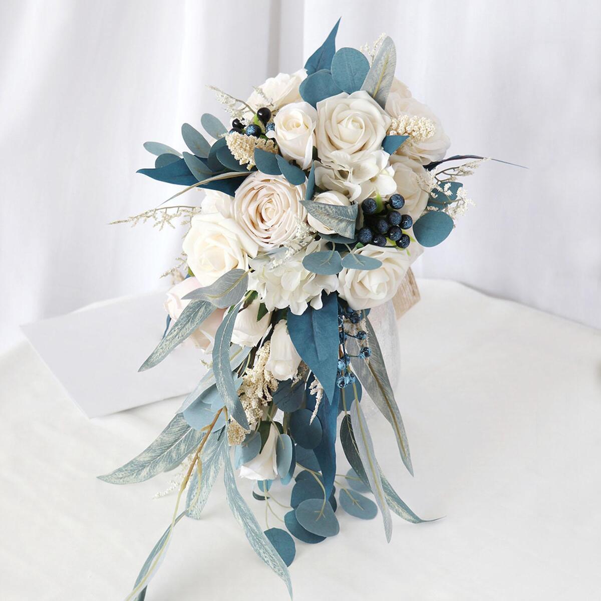 Bridal Wedding Holding Bouquets Floral Flowers Bunch for Photo Props Decor