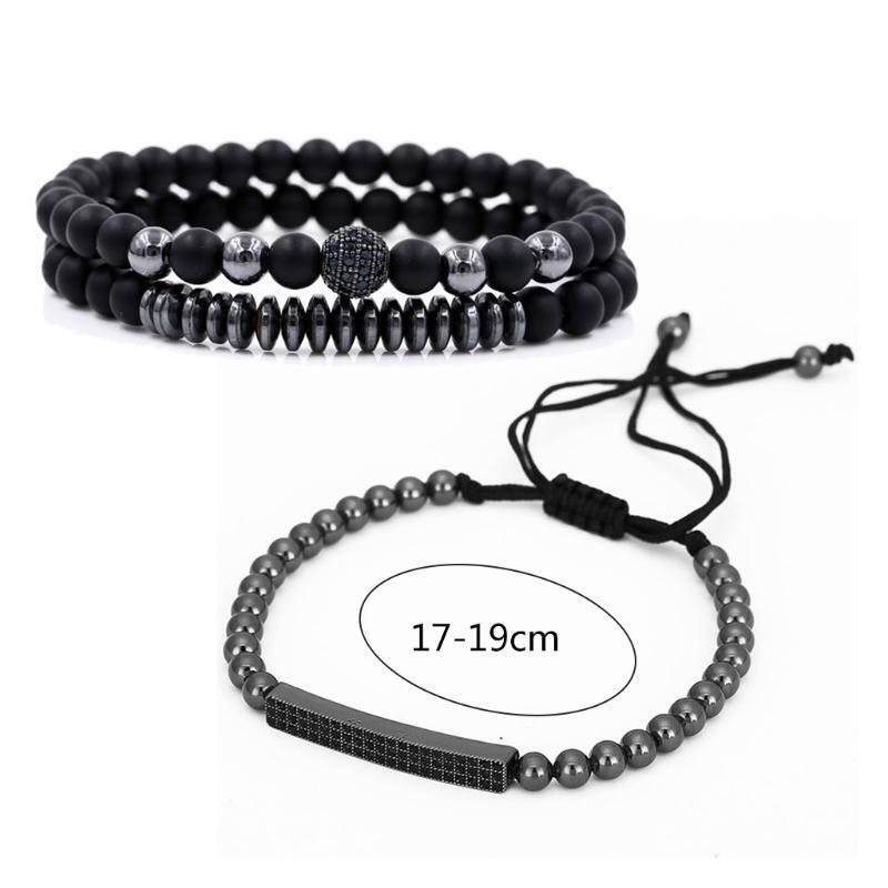 3Pieces Men's Bracelet Masculine Natural Bangle & Bracelet Fashion Jewelry Set