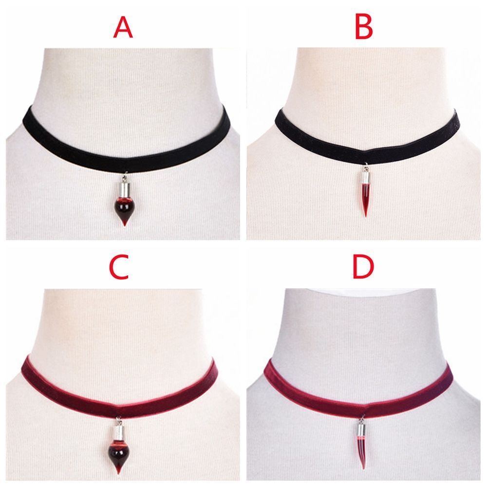 Transparent Blood Glass Bottles Necklace Vampire Diaries Pendant Chocker