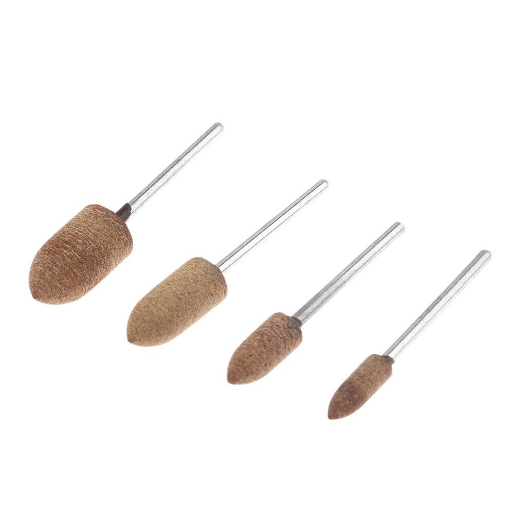 4Pcs 2.35mm 0.1inch Leather Polishing Buffing Brush Bullet Type Rotary Tools
