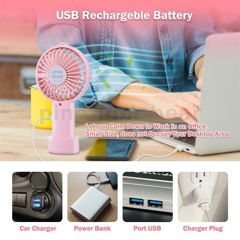 Summer 3-Modes Cooling USB Rechargeable Folding Hand-held Fan Mini Desk Fan