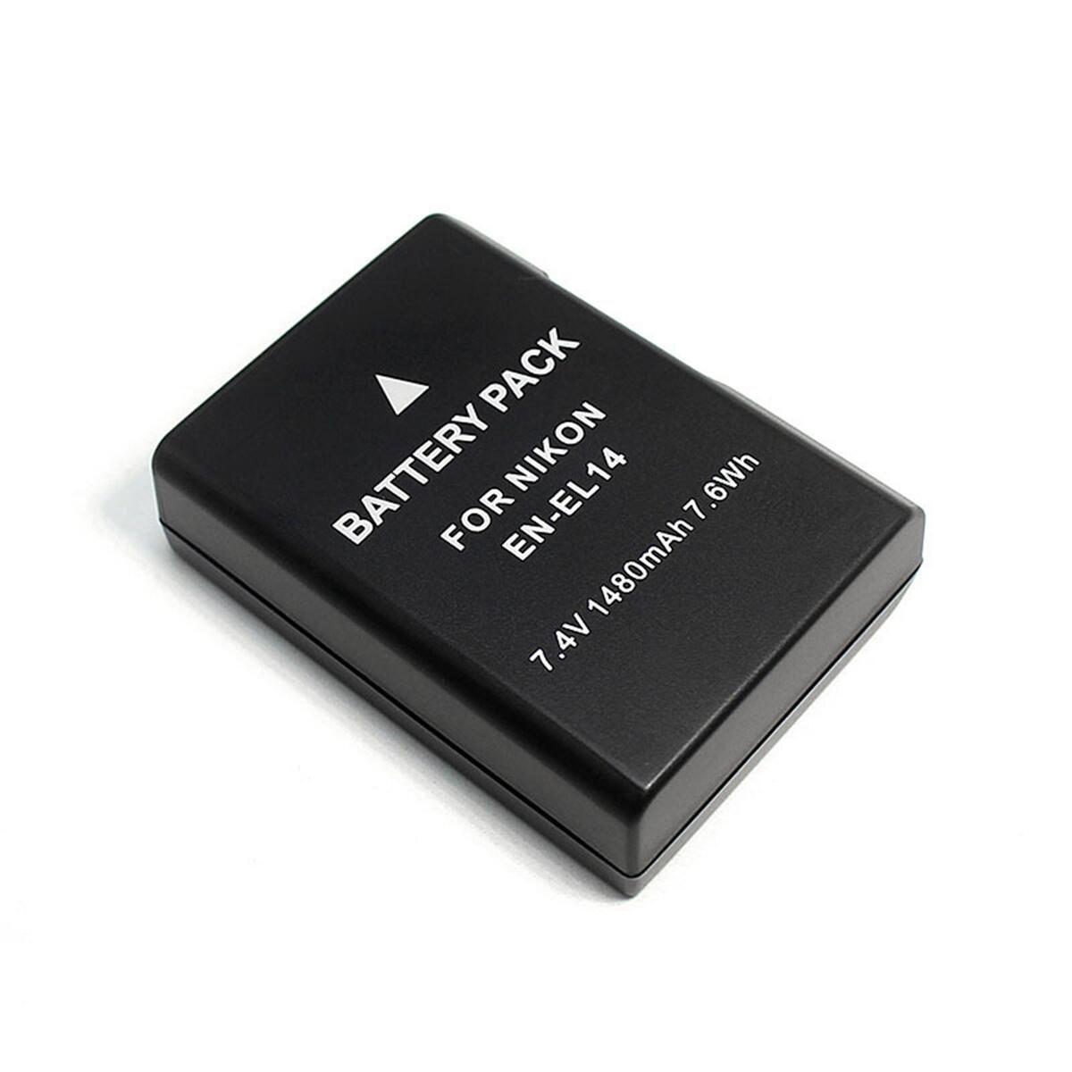 Camera Battery Pack, EN-El14A Rechargeable EN El14A Travel Replacement, for