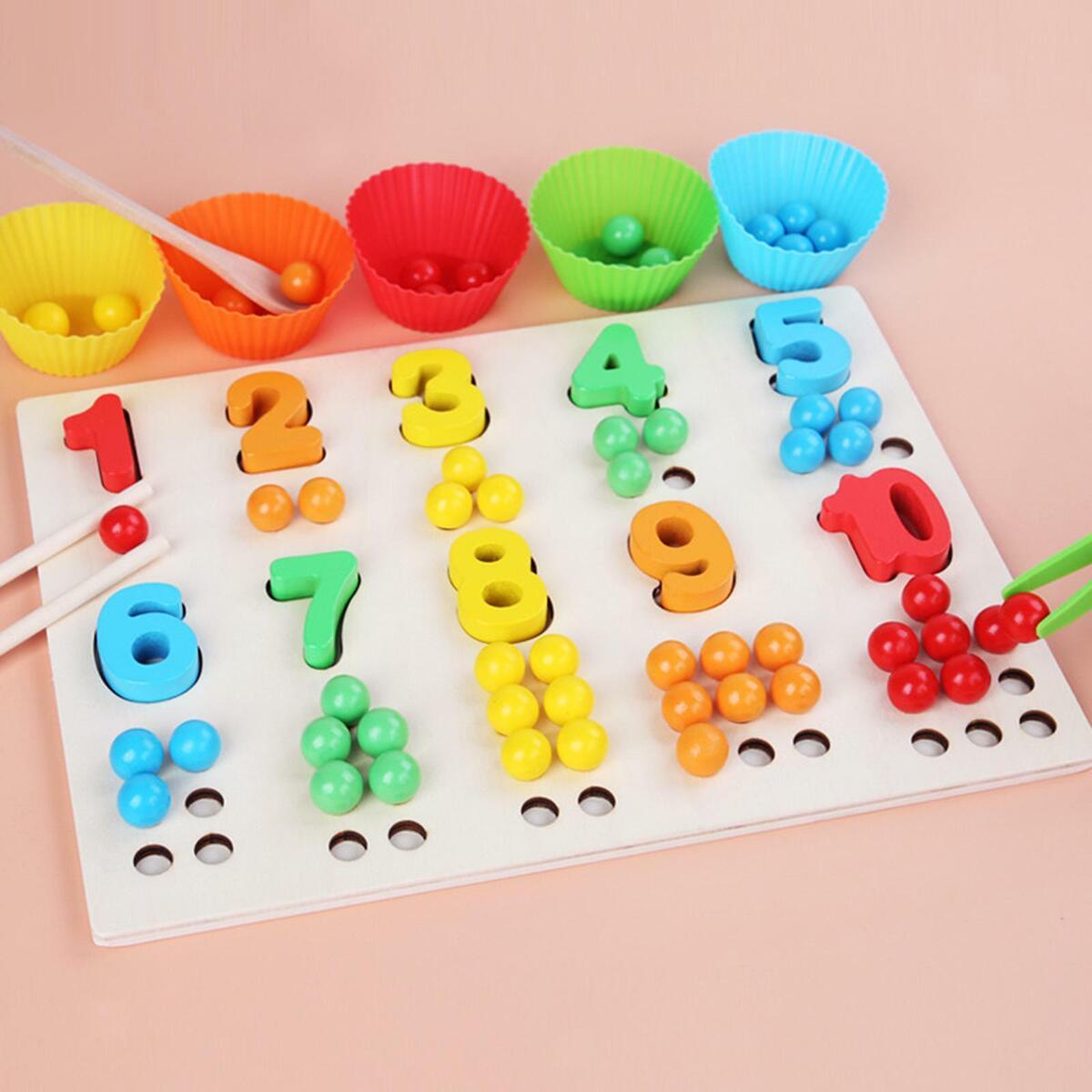 Wooden Board  Game Number Puzzle Educational Classified Training