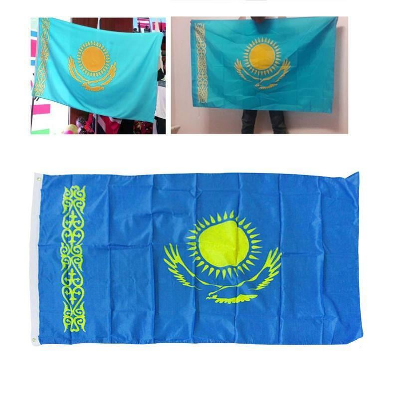 90*150cm Kazakhstan Flag Hanging Banner Office Activity Parade Home Decoration