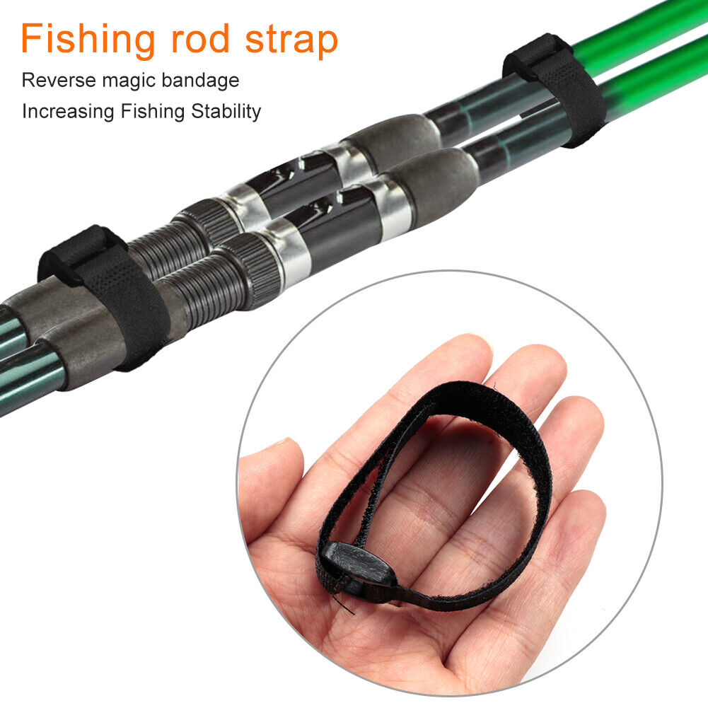 12pcs 2x20cm Lure Fishing Rod Self-Adhesive Tie Strap Portable Fixing Ties