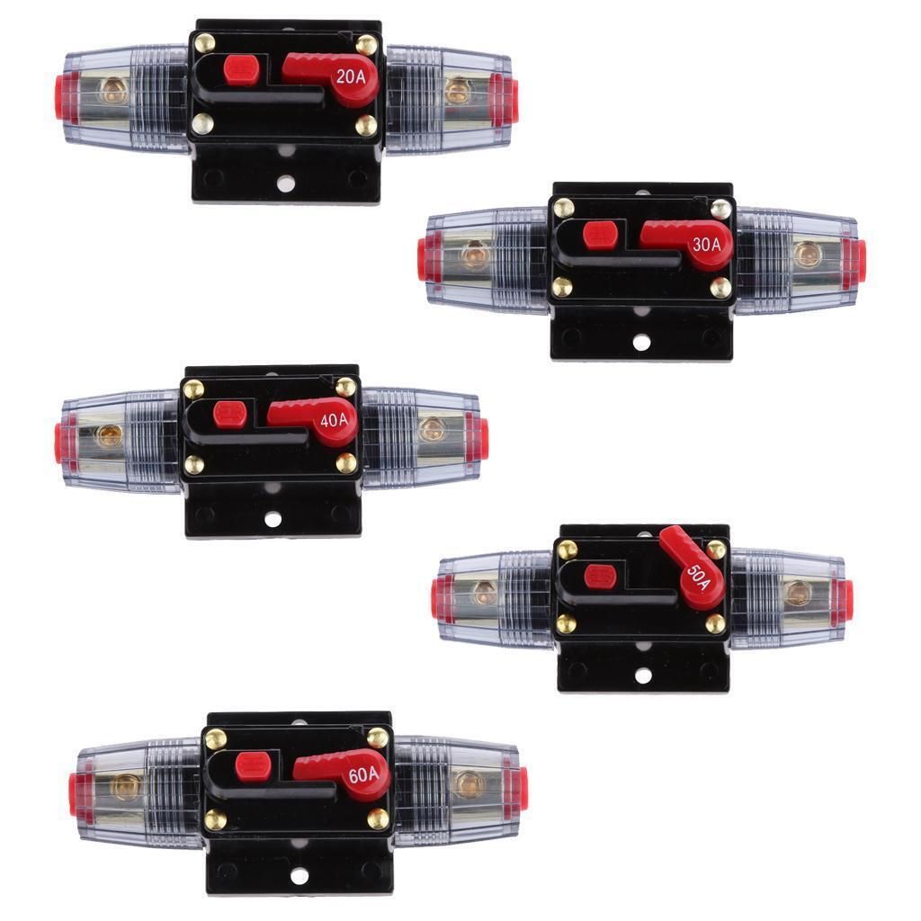 3x Manual Reset Circuit Breaker 12v/24v Auto Boat Stereo Tester Fuse Holder