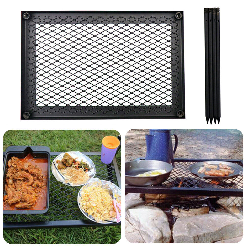 Reusable Outdoor Iron Net Table Camping BBQ Picnic Cooking Grill Mat Racks