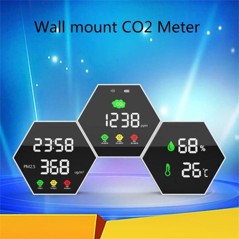 Air Quality Monitor Carbon Dioxide Detector PM2.5 Tester Thermometer Hygrometer