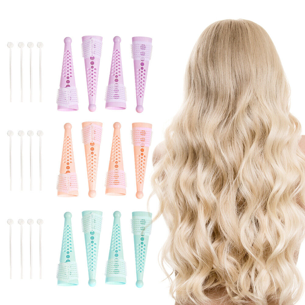 Hair Rollers Kit No Heat Large Curlers Self Grip Holding Self-Adhesive Band