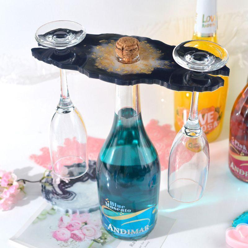 Large Wine Glass Holder Silicone Molds Irregular Coaster Epoxy Casting Molds