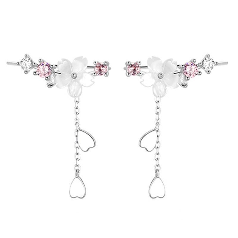 Dainty Flowers Threader Tassel Chain Earrings Jewelry Gifts for Party Xmas Decor
