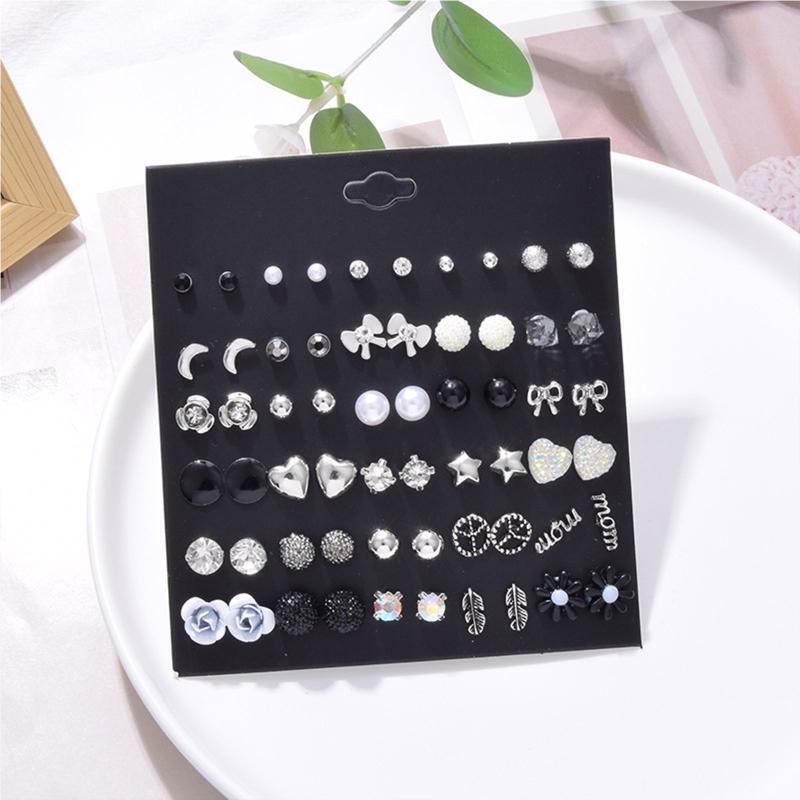 30 Pairs Stud Earrings for Women Men Tiny Cartlidge Earrings Jewelry Gifts
