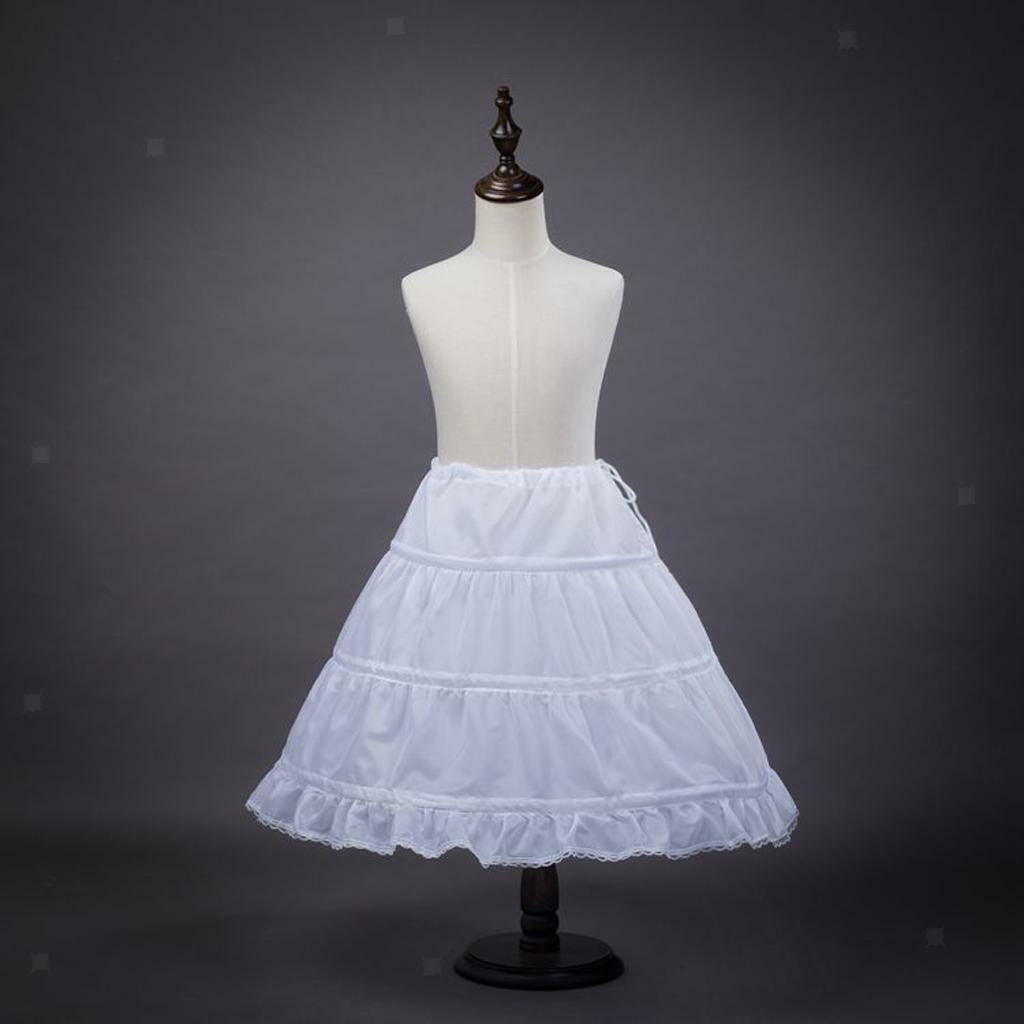Lovely Flower Girl Kids A-Line Crinoline Petticoat Skirt Underskirt Age 2-14