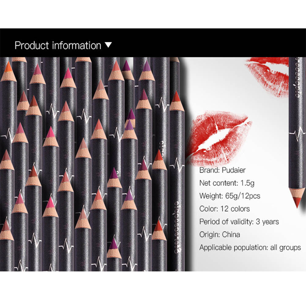 Waterproof Longlasting Beauty Lip Pen Lip Liner Pencil Set Matte Cosmetic