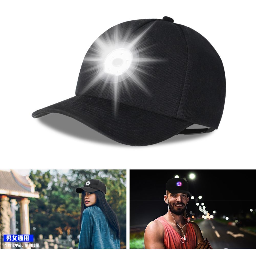 Cap Walking Sports Hat Lamp Rechargeable With Light Baseball Cap LED Light Hat