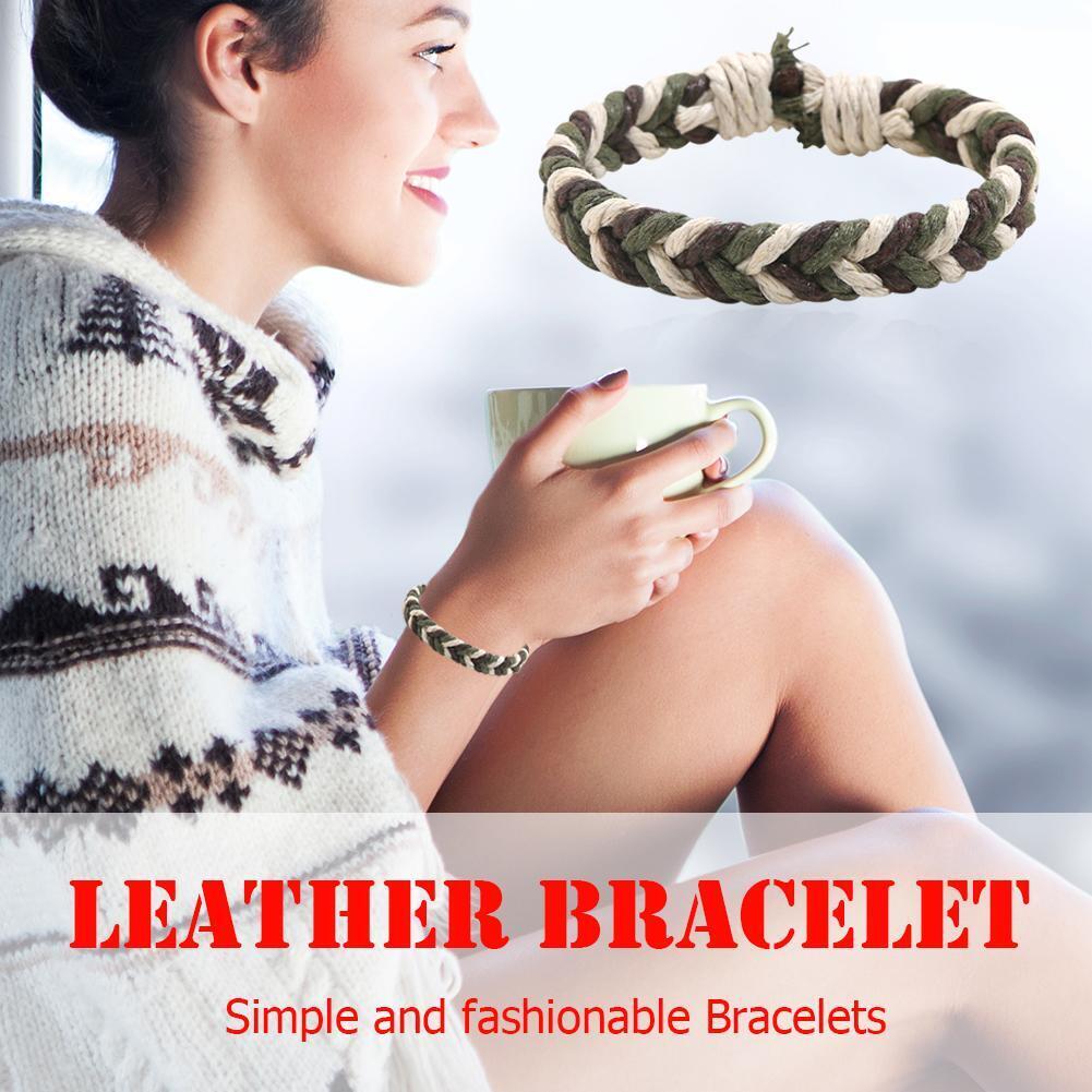 DIY Handmade Weave Rope Bracelet Colorful Ethnic Bangles Jewelry (Style 4)