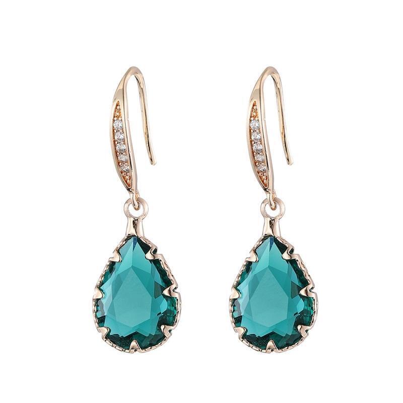 Birthstone Dangle Earrings Tourmaline Pendant Zircon Earring for Women Valentine