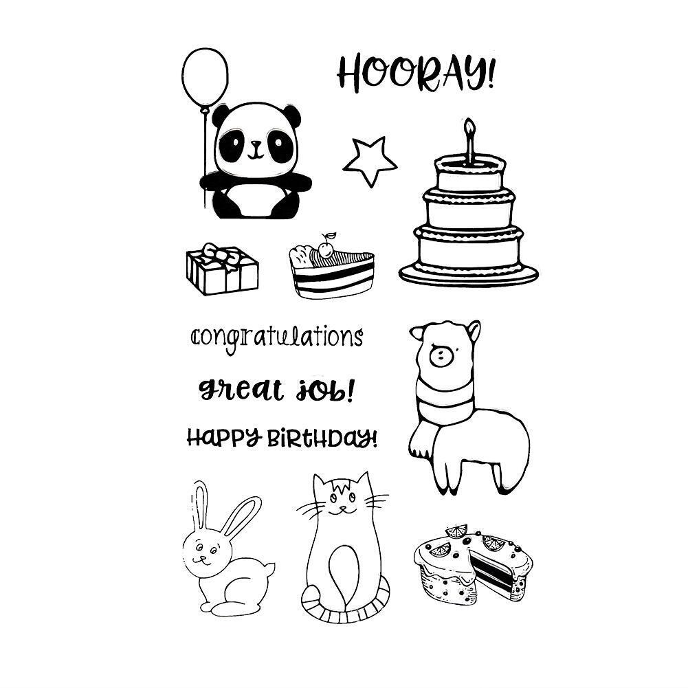 Birthday Silicone Clear Stamp+Metal Cutting Die Stencil DIY Scrapbook Decor