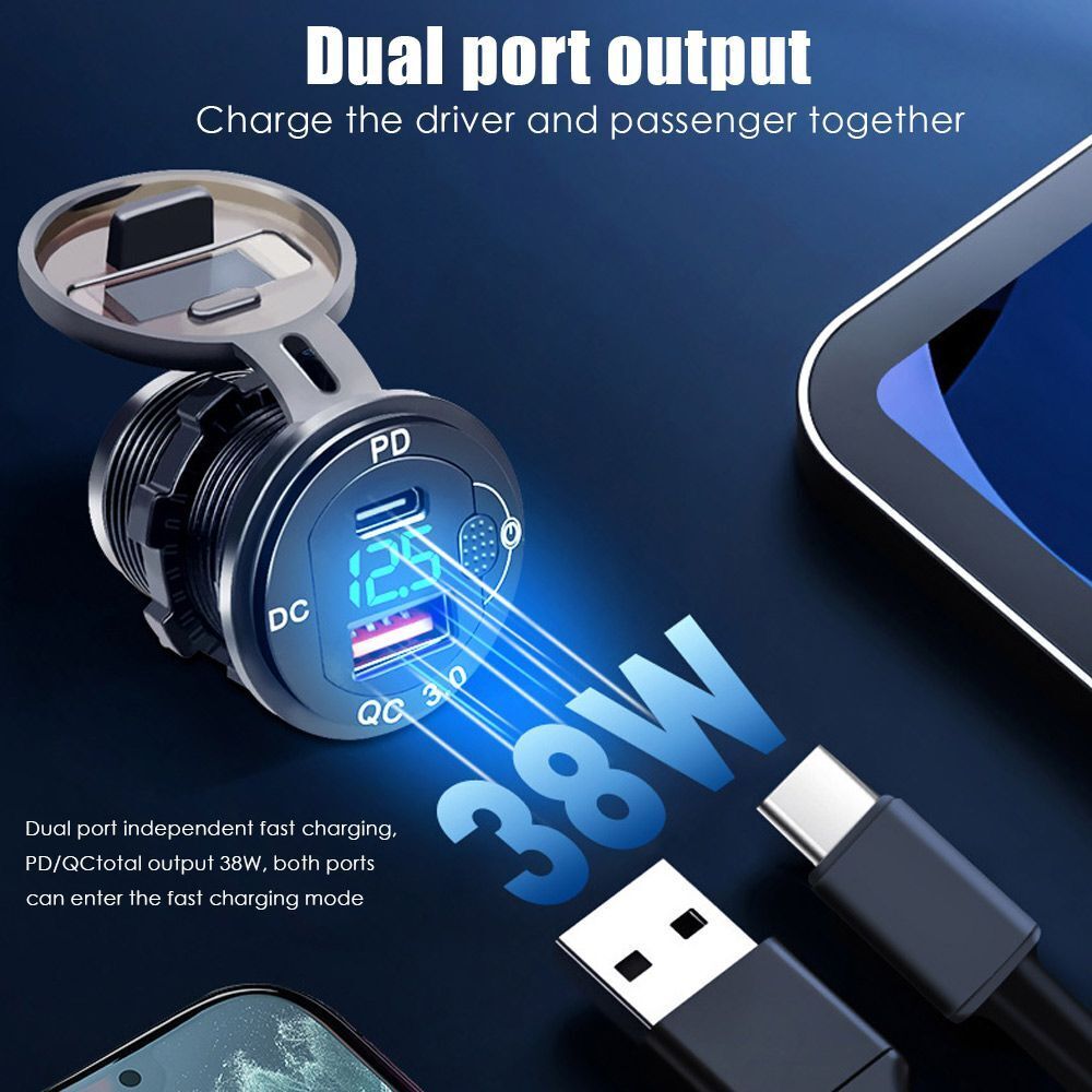 Automobiles Electronics Dual USB Quick Charge Power Outlet Socket Car Charger