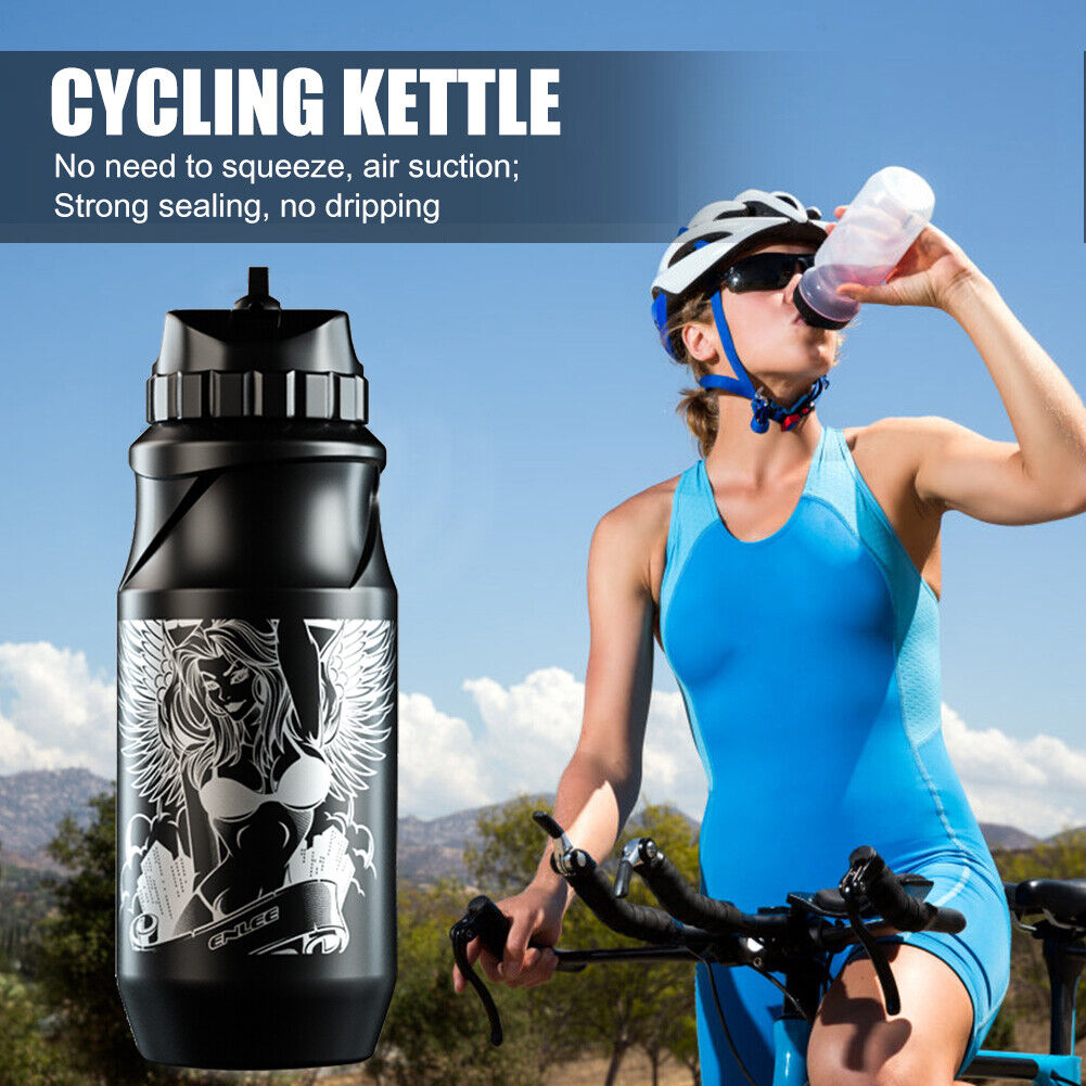 ENLEE 500ml Outdoor Sports Water Bottle Plastic MTB Bicycle Kettle (Black)