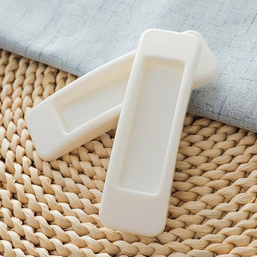 2pcs Self-adhesive Sliding Door Handles Interior Window Pull Knobs (White)