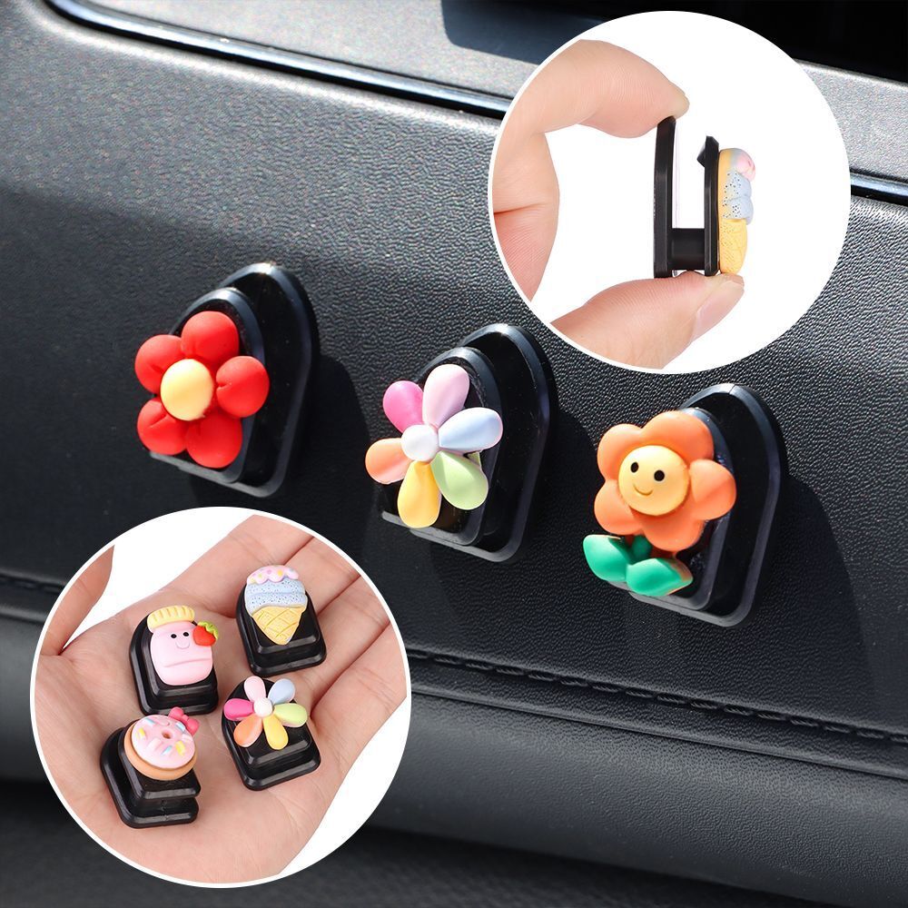 Hat Holder Punch-free Wall Hanger Plastic Cute Mini Car Hook USB Cable Hanger