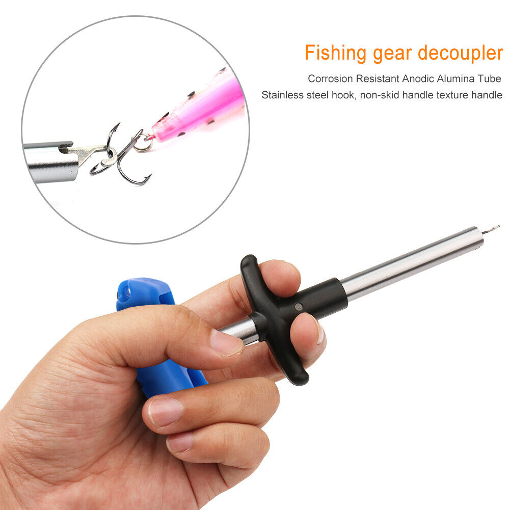 Small Size Fishing Lure Remover Fish Aluminum Tube Hook Detacher (Blue) -29