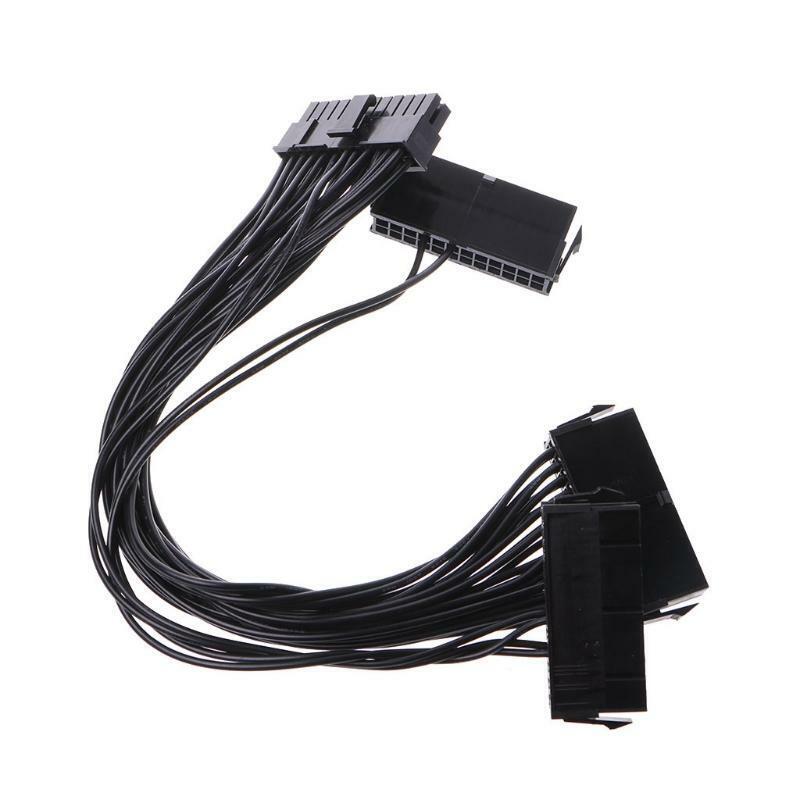 Dual Power Supply Adapter Cable 24-pin ATX Motherboard For Synchro Start Mining