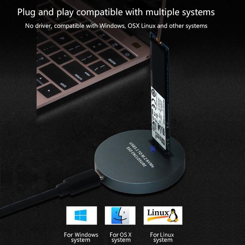 USB 3.1 Type-C to PCI-E M.2 NVMe SSD Enclosure Adapter Converter for Windows OSX