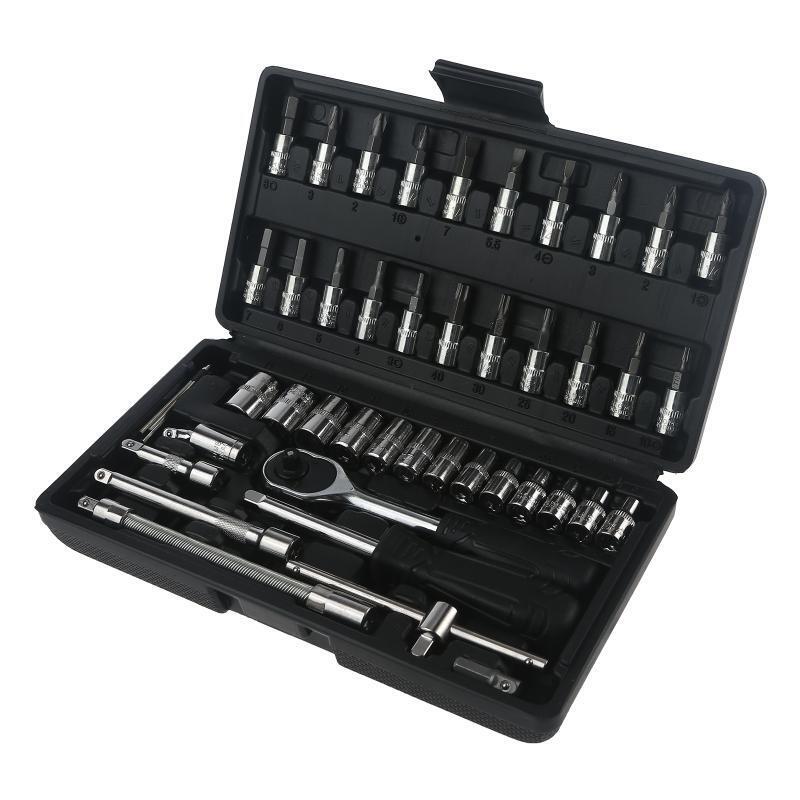Socket Ratchet Wrench Set 1/4-inch Screwdriver Drive Socket & Bit Set Antirust