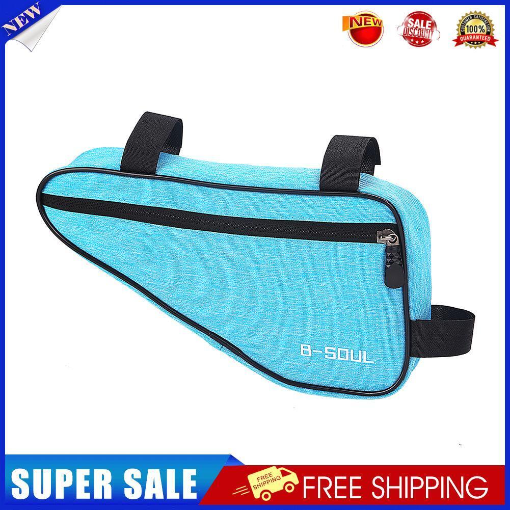 MTB Front Frame Triangle Bag Road Cycling Storage Pouch Bags (Sky Blue)