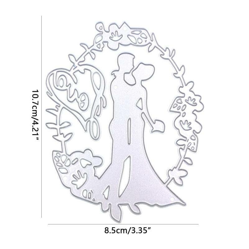 Wedding Couple Love Wreath Metal Cutting Dies Stencil DIY Scrapbooking Template