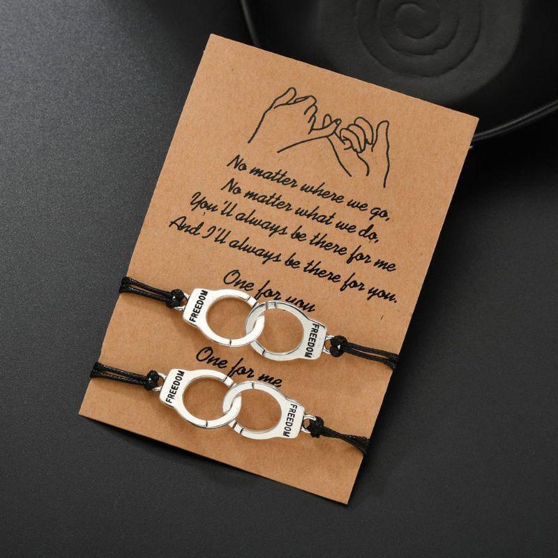 2x Freedom Pendant Bracelet Friendship Matching Bracelet Justice Jewelry Charms