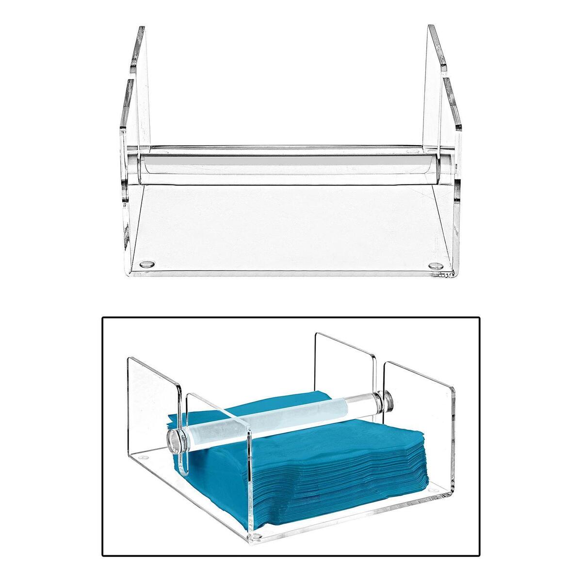 Acrylic Guest Towel Napkin Holder Square Clear for Countertops Hotel Party