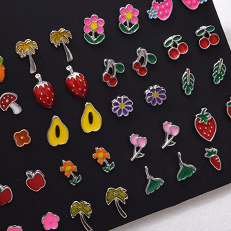 Flowers Daisy Strawberry Mushroom Carrot Cherry Various Earrings Stud Earrings