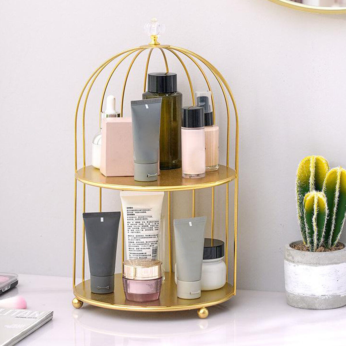 Desktop  Organizer Holder Countertop Makeup Rack 2-Tiers