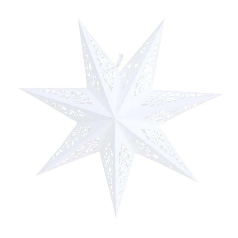 Hollow Out Eight Angle Paper Led Lantern Star Night Light Hanging Lamp Ornament